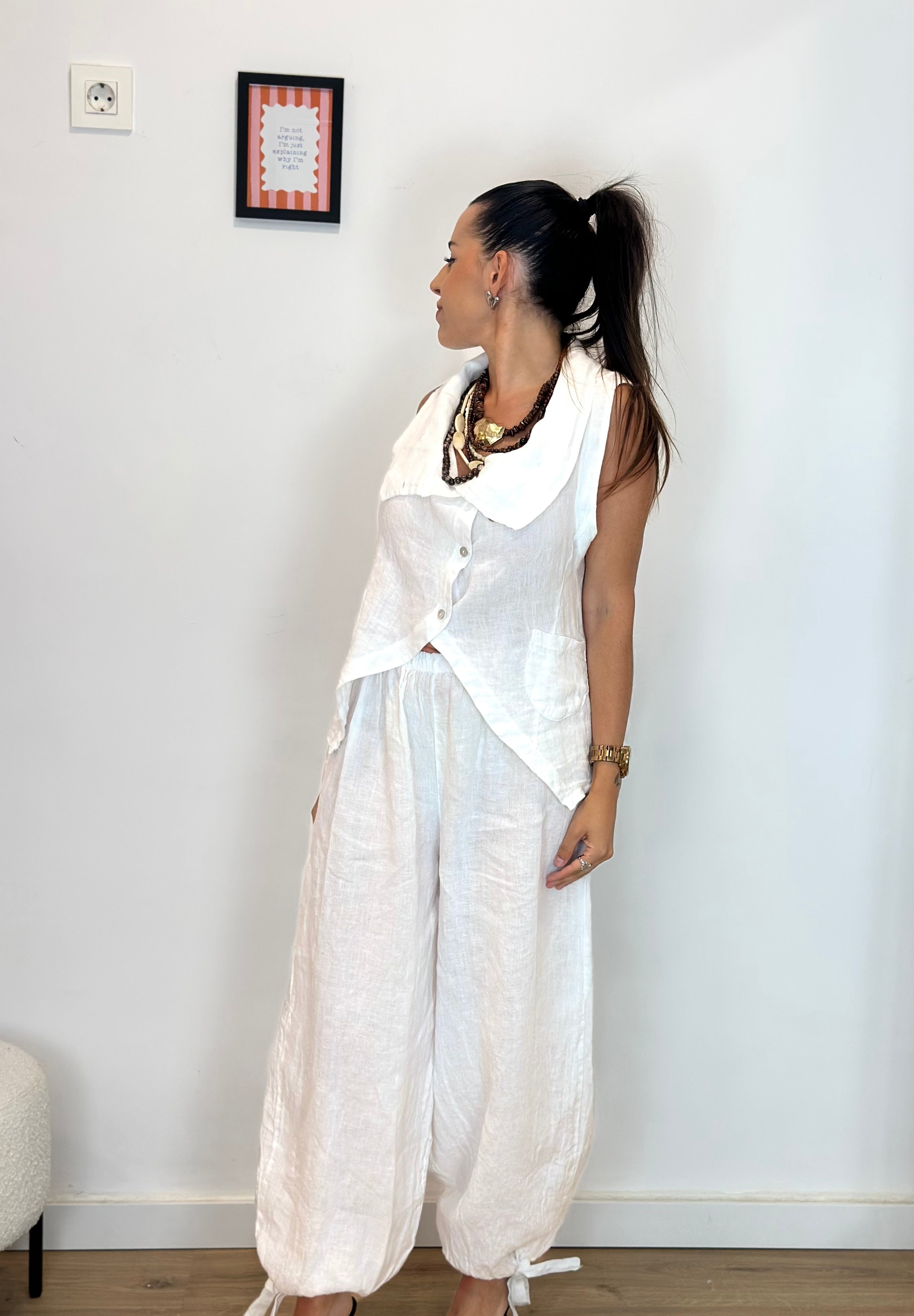 PANTALÓN BOMBACHO LAZOS LINO