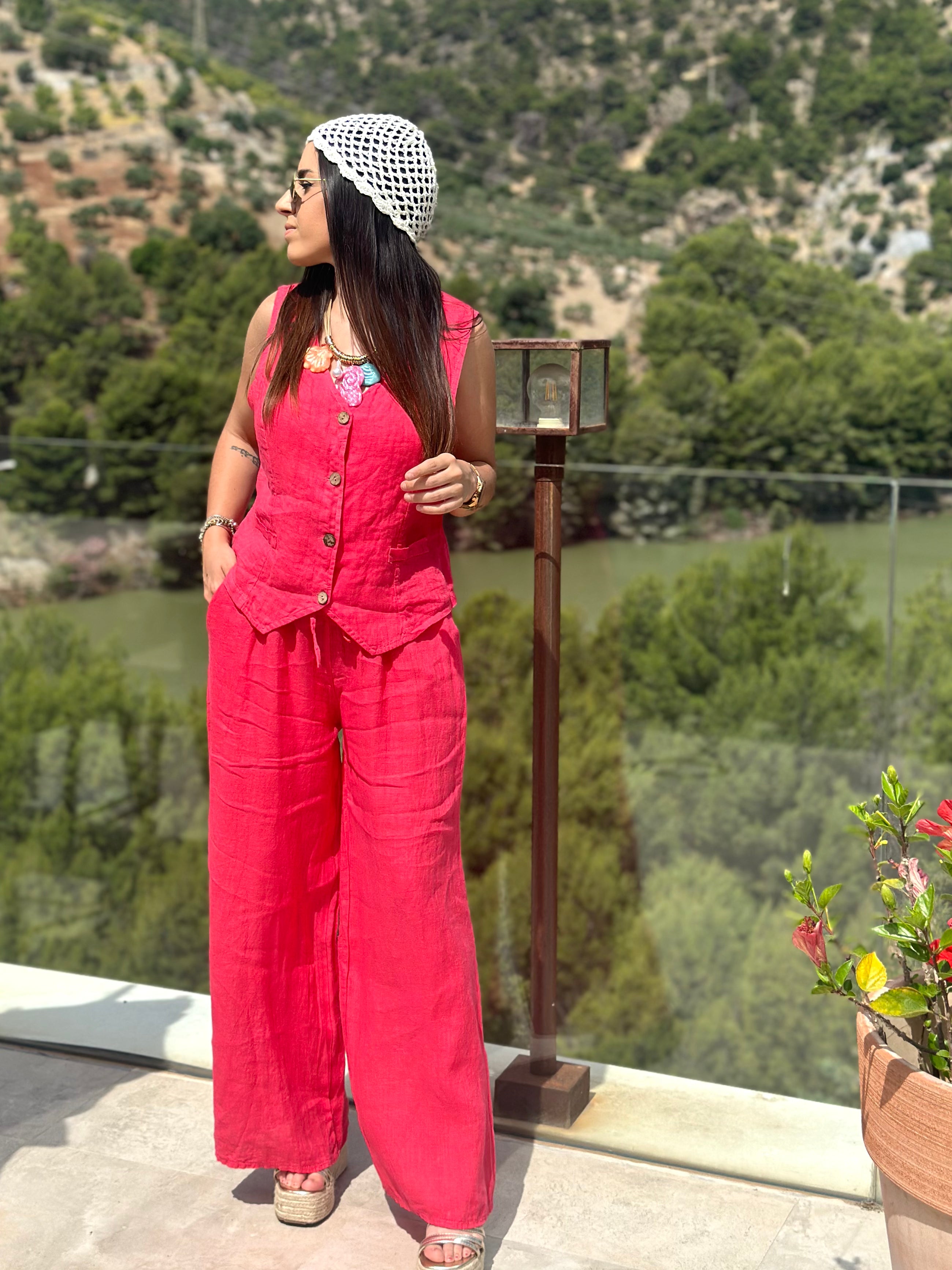 PANTALÓN WIDE FUCSIA