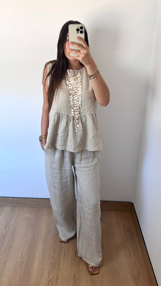 PANTALÓN LINO ELÁSTICO