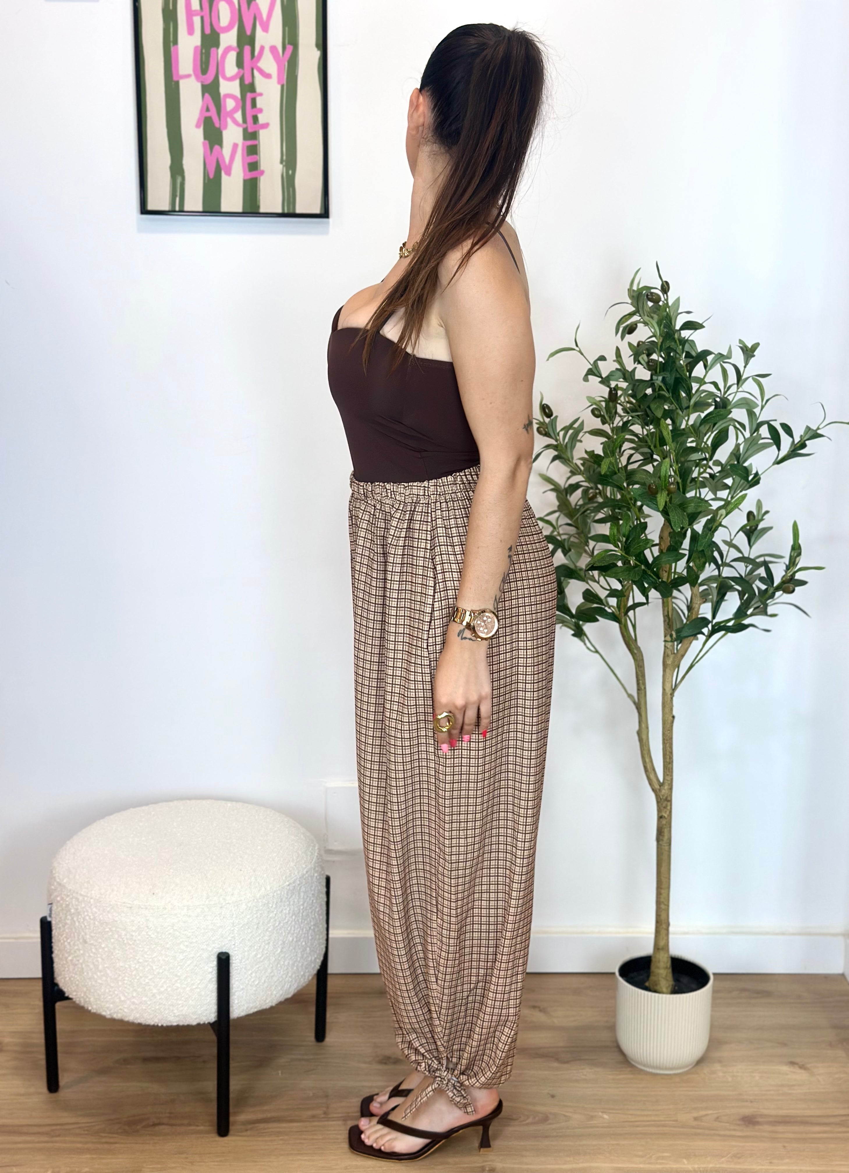 PANTALON BOMBACHO LAZE CUADROS