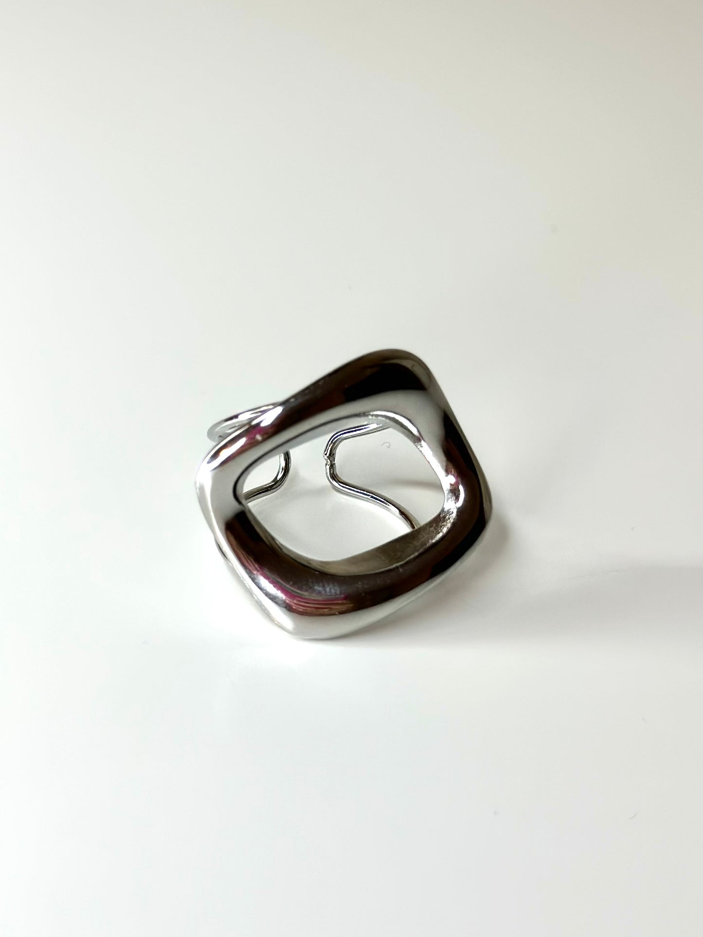 ANILLO CUADR PLATEADO