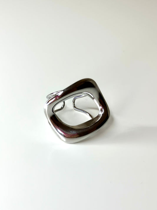ANILLO CUADR PLATEADO