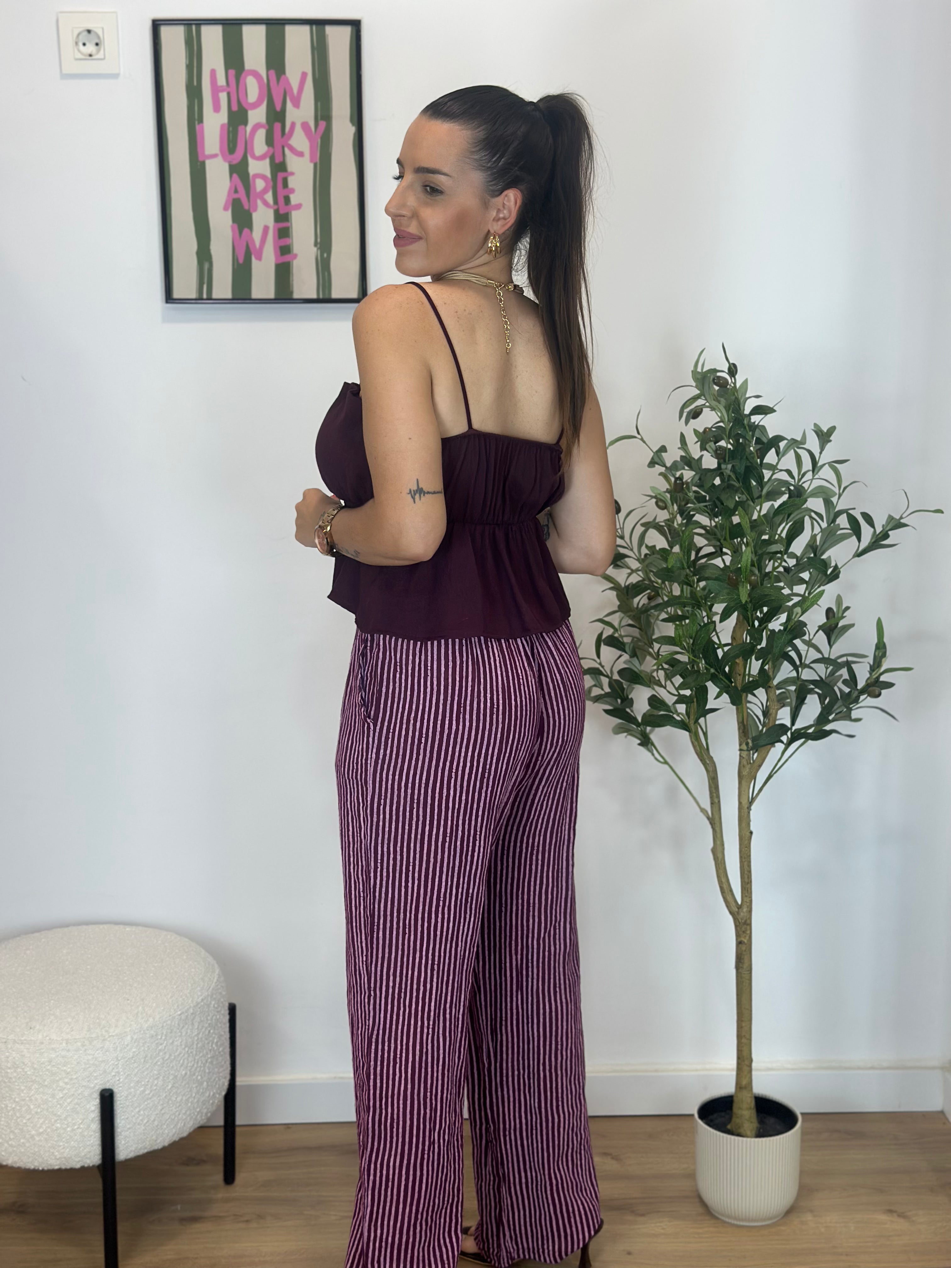 PANTALÓN RAYAS EFECTO LINO