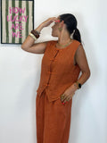 TOP CHALECO LINO